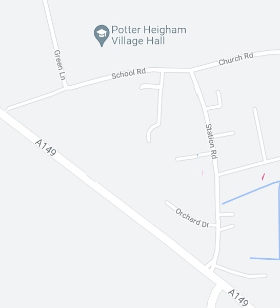 Map showing the location of Potter Heigham Village Hall